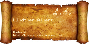Lindtner Albert névjegykártya